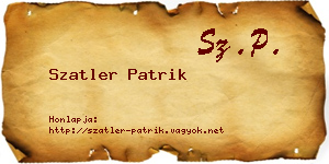 Szatler Patrik névjegykártya