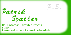 patrik szatler business card